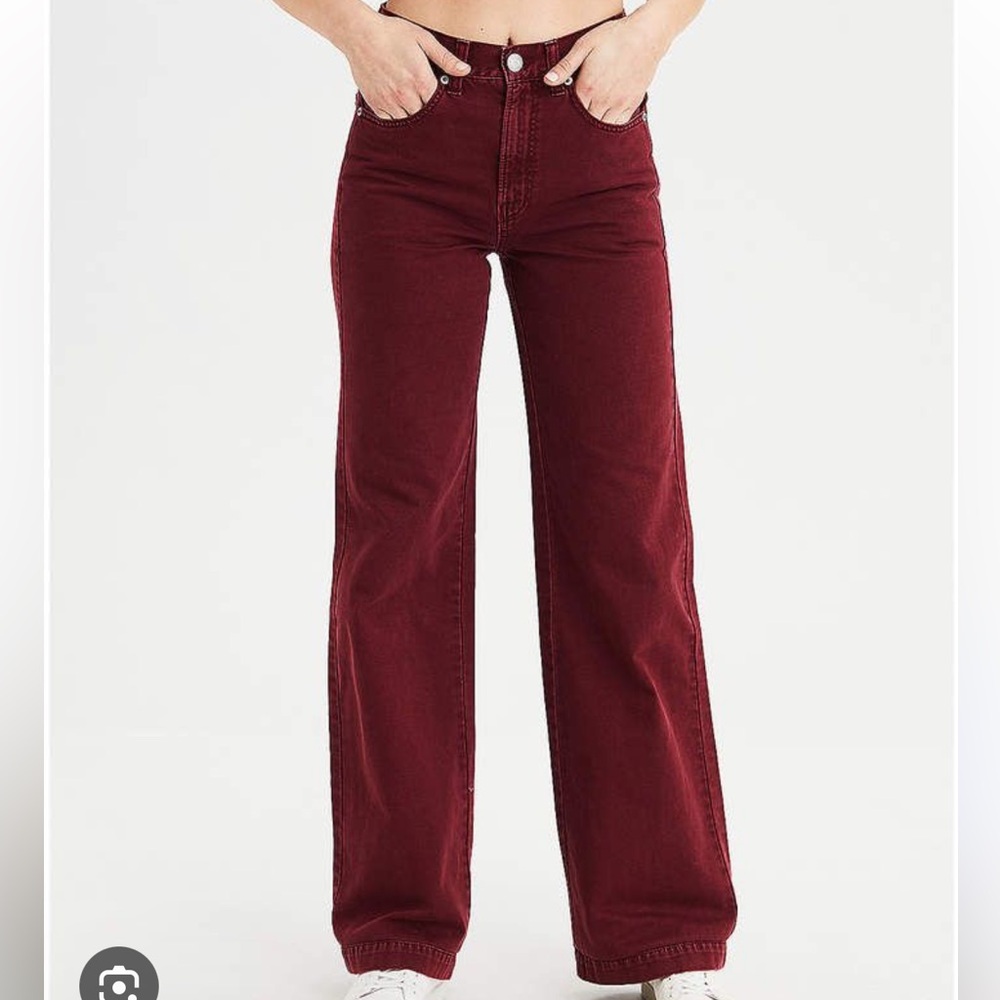 American eagle wide leg pants maroon